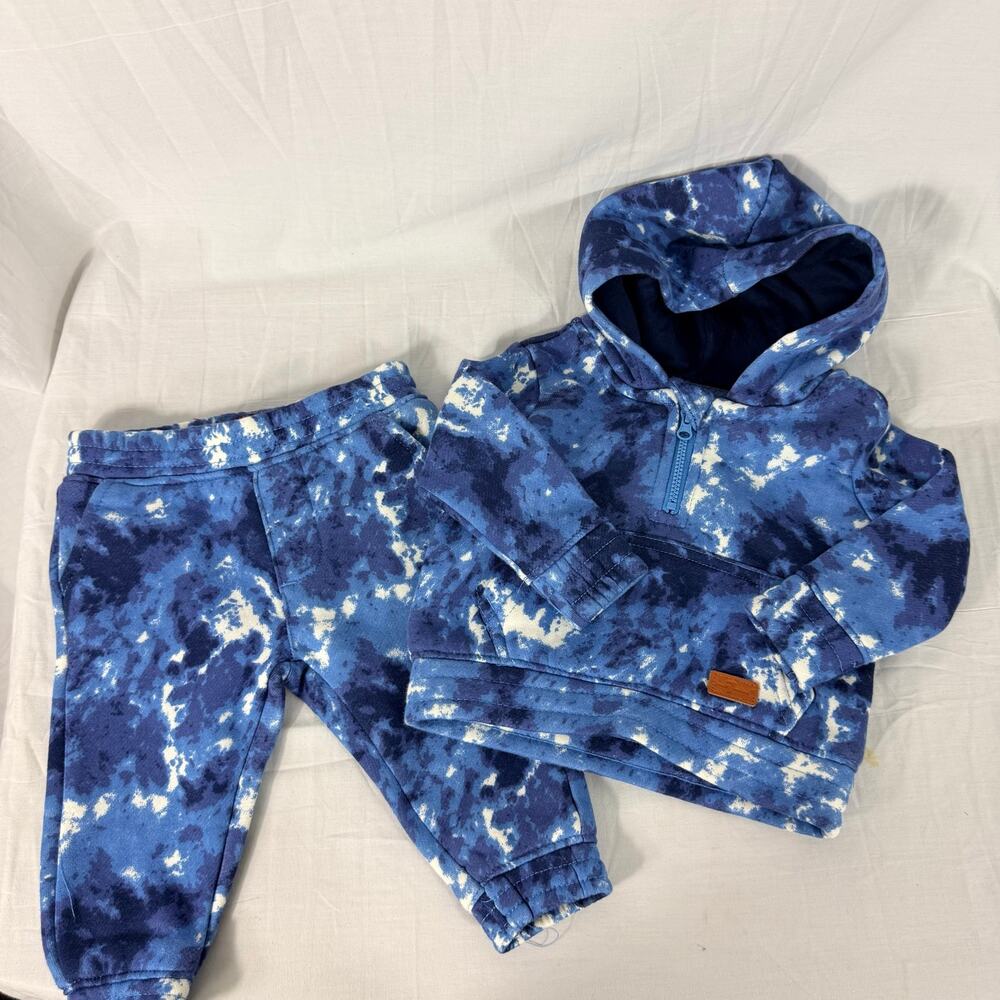 7 for All Mankind Infant 2 Piece Blue Sweatsuit Set 3-6 Months Pants Coat